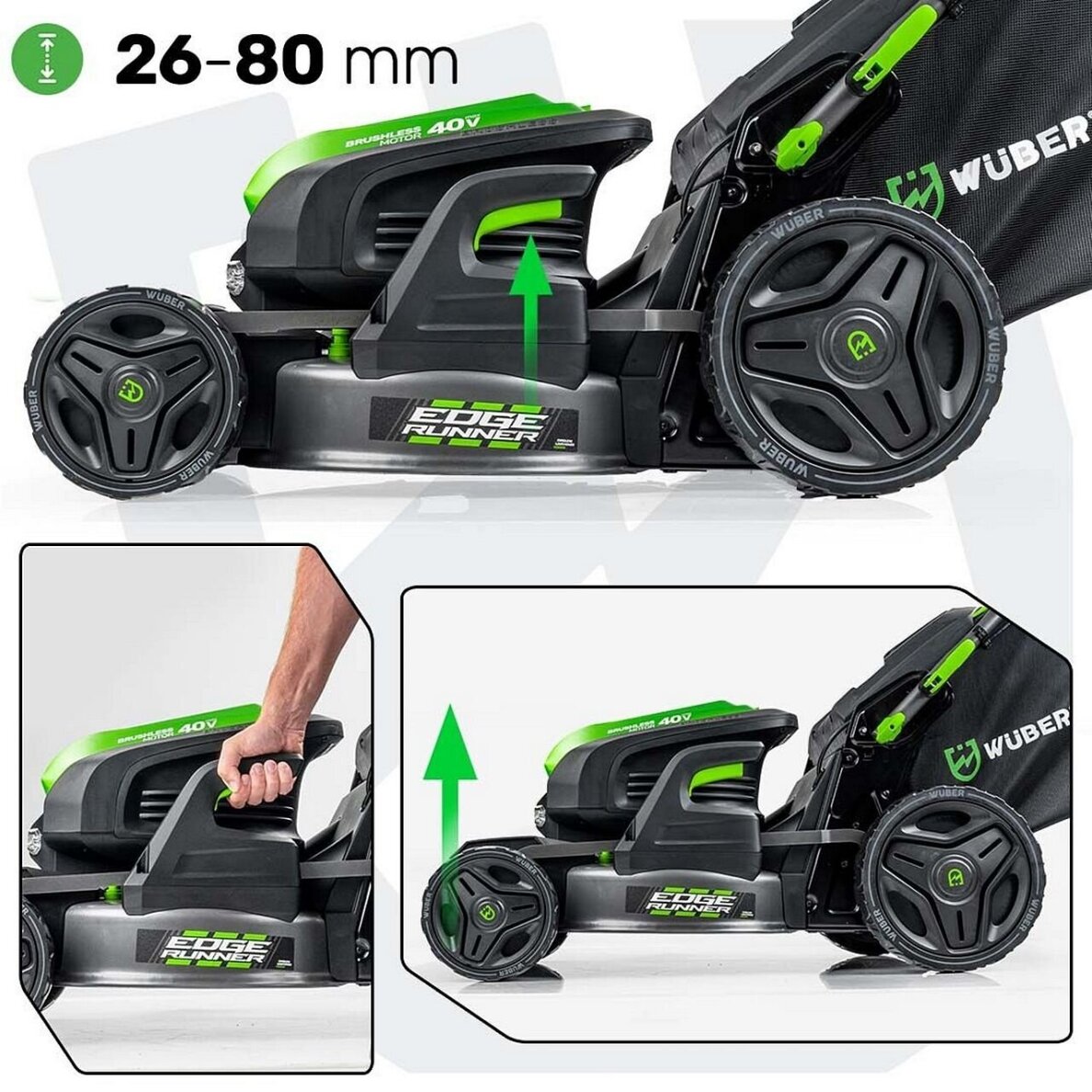 40 V akumuliatorinė vejapjovė Wuber W05805, 47 cm 14