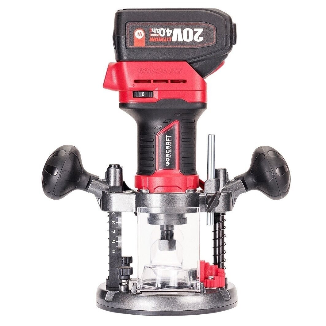 Akumuliatorinė freza Worcraft 20V Li-ion (Be akumuliatoriaus ir įkroviklio) 1 Akumuliatorinė freza Worcraft 20V Li-ion (Be akumuliatoriaus ir įkroviklio) 1