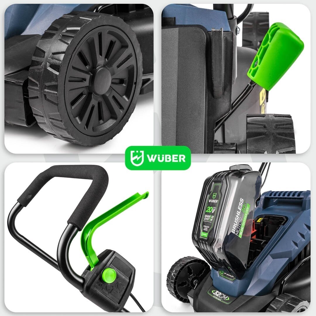 Akumuliatorinė vejapjovė Wuber W04801, 32 cm; 20 V; su akumuliatoriumi ir įkrovikliu 4