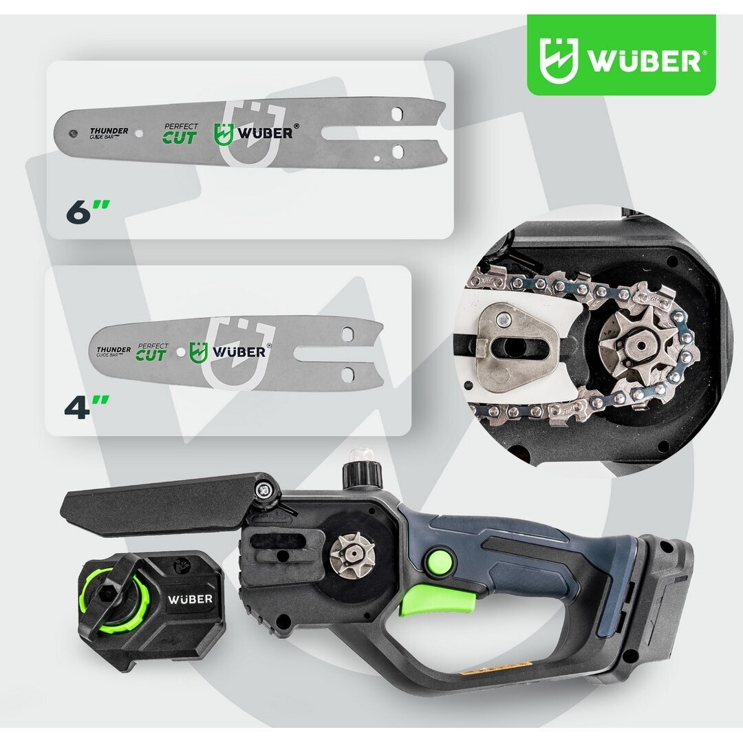 Mini grandininis pjūklas Wuber W37007, su teleskopiniu prailginimu ir 2x1,5Ah baterijom 11 Mini grandininis pjūklas Wuber W37007, su teleskopiniu prailginimu ir 2x1,5Ah baterijom 11