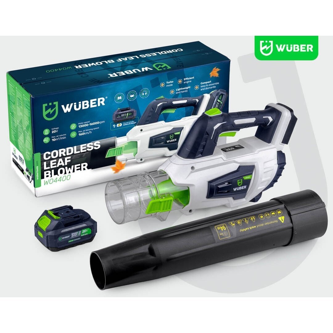 Akumuliatorinis lapų pūstuvas Wuber W04400 su baterija ir įkrovikliu 1 Akumuliatorinis lapų pūstuvas Wuber W04400 su baterija ir įkrovikliu 1
