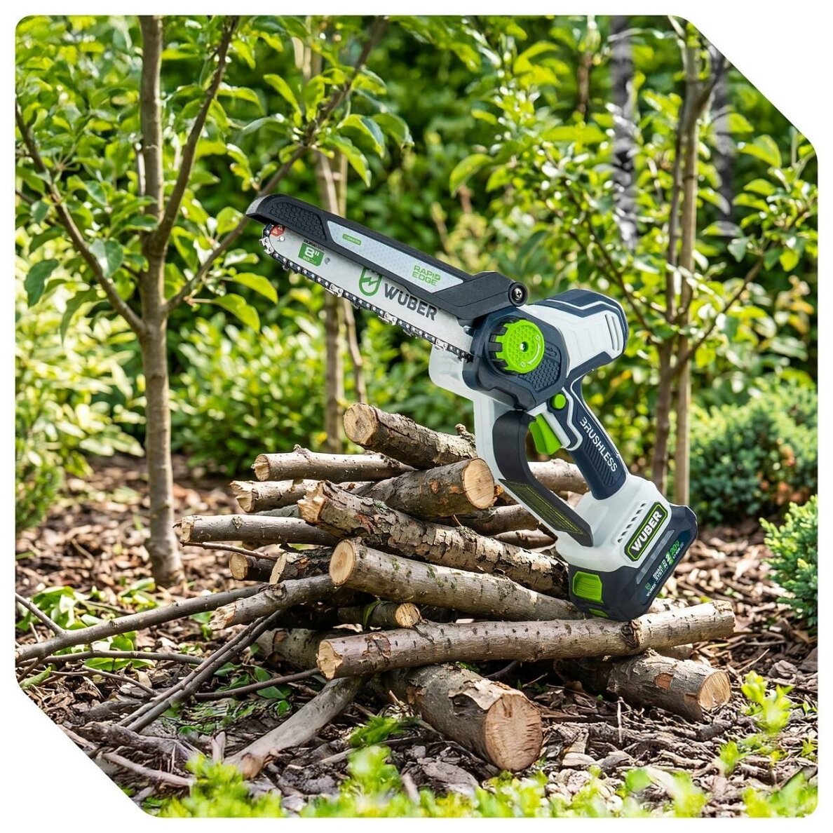 Akumuliatorinis grandininis mini pjūklas Wuber 20V (Be akumuliatoriaus ir įkroviklio) 7