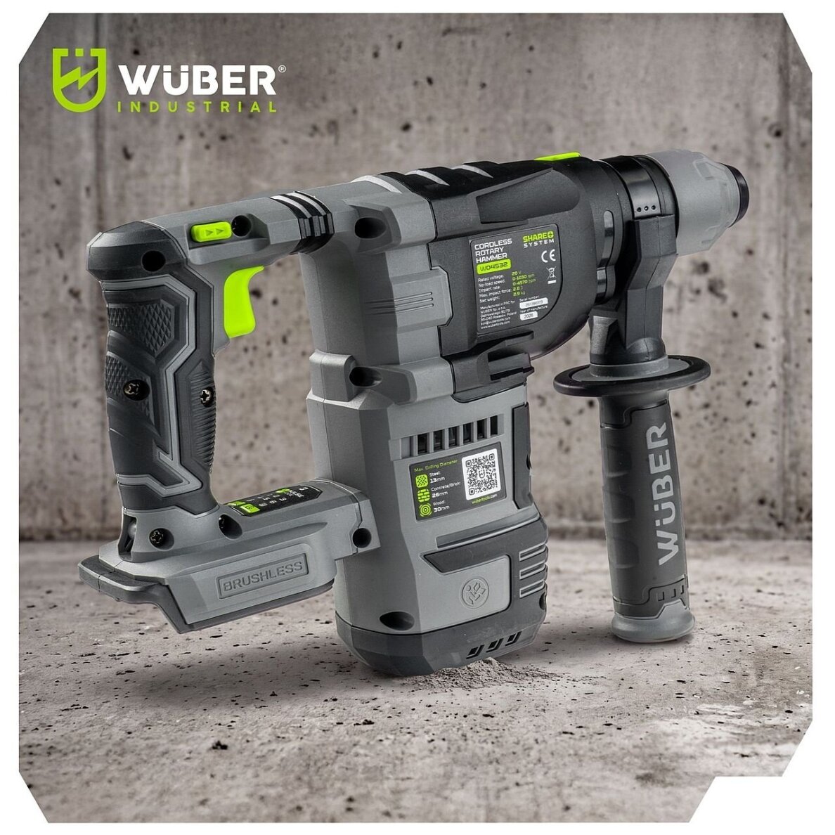 Akumuliatorinis perforatorius Wuber 20V, SDS-plus 2,8 J (be akumuliatoriaus ir įkroviklio) 3