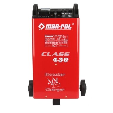 Akumuliatoriaus įkroviklis su paleidimo funkcija MAR-POL CLASS 430, 12/24 V, 42A Akumuliatoriaus įkroviklis su paleidimo funkcija MAR-POL CLASS 430, 12/24 V, 42A