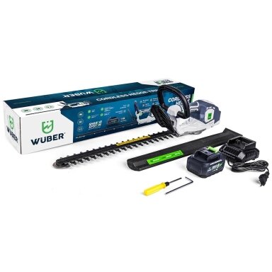 Akumuliatorinės gyvatvorių žirklės Wuber W04331, 48cm Akumuliatorinės gyvatvorių žirklės Wuber W04331, 48cm