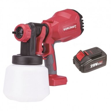 Akumuliatorinis dažų purkštuvas WORCRAFT 20V LI-ION Akumuliatorinis dažų purkštuvas WORCRAFT 20V LI-ION