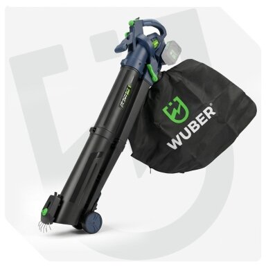 Akumuliatorinis lapų pūstuvas/siurblys Wuber, 40V, su 2x4,0Ah baterijom