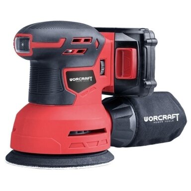 Akumuliatorinis orbitinis šlifuoklis WORCRAFT 20V LI-ION 125mm Akumuliatorinis orbitinis šlifuoklis WORCRAFT 20V LI-ION 125mm