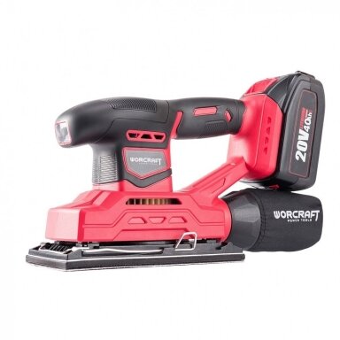 Akumuliatorinis plokštuminis šlifuoklis WORCRAFT 20V LI-ION Akumuliatorinis plokštuminis šlifuoklis WORCRAFT 20V LI-ION
