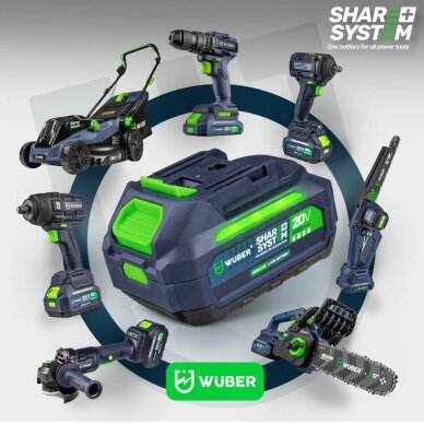 Akumuliatorinė vejapjovė Wuber W04801, 32 cm; 20 V; su akumuliatoriumi ir įkrovikliu 10 Akumuliatorinė vejapjovė Wuber W04801, 32 cm; 20 V; su akumuliatoriumi ir įkrovikliu 10