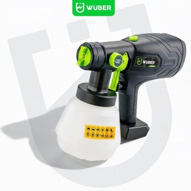 Akumuliatorinis dažų purkštuvas Wuber W04323, 20V Li-ion, 4,0 Ah 10 Akumuliatorinis dažų purkštuvas Wuber W04323, 20V Li-ion, 4,0 Ah 10