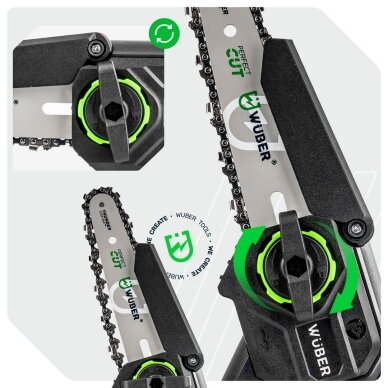 Mini grandininis pjūklas Wuber W37007, su teleskopiniu prailginimu ir 2x1,5Ah baterijom 13 Mini grandininis pjūklas Wuber W37007, su teleskopiniu prailginimu ir 2x1,5Ah baterijom 13