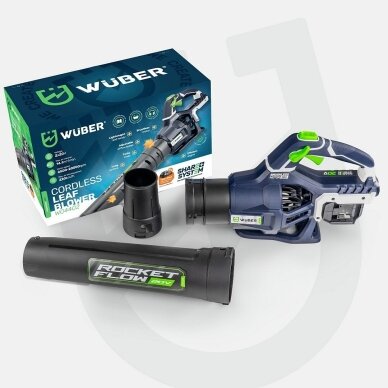 Akumuliatorinis lapų pūstuvas Wuber 40V, su 2x4,0Ah baterijom 1 Akumuliatorinis lapų pūstuvas Wuber 40V, su 2x4,0Ah baterijom 1