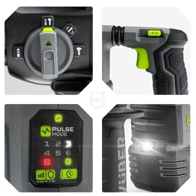 Akumuliatorinis perforatorius Wuber 20V, SDS-plus 2,8 J (be akumuliatoriaus ir įkroviklio) 5 Akumuliatorinis perforatorius Wuber 20V, SDS-plus 2,8 J (be akumuliatoriaus ir įkroviklio) 5