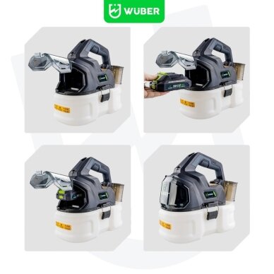 Akumuliatorinis slėginis purkštuvas Wuber 5l 20V su 4,0Ah baterija 9