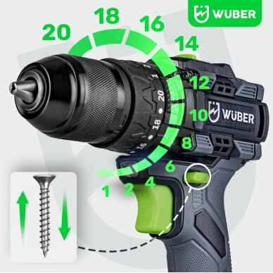 Akumuliatorinis suktuvas Wuber 20V Li-ion Brushless (Be akumuliatoriaus ir įkroviklio) 9