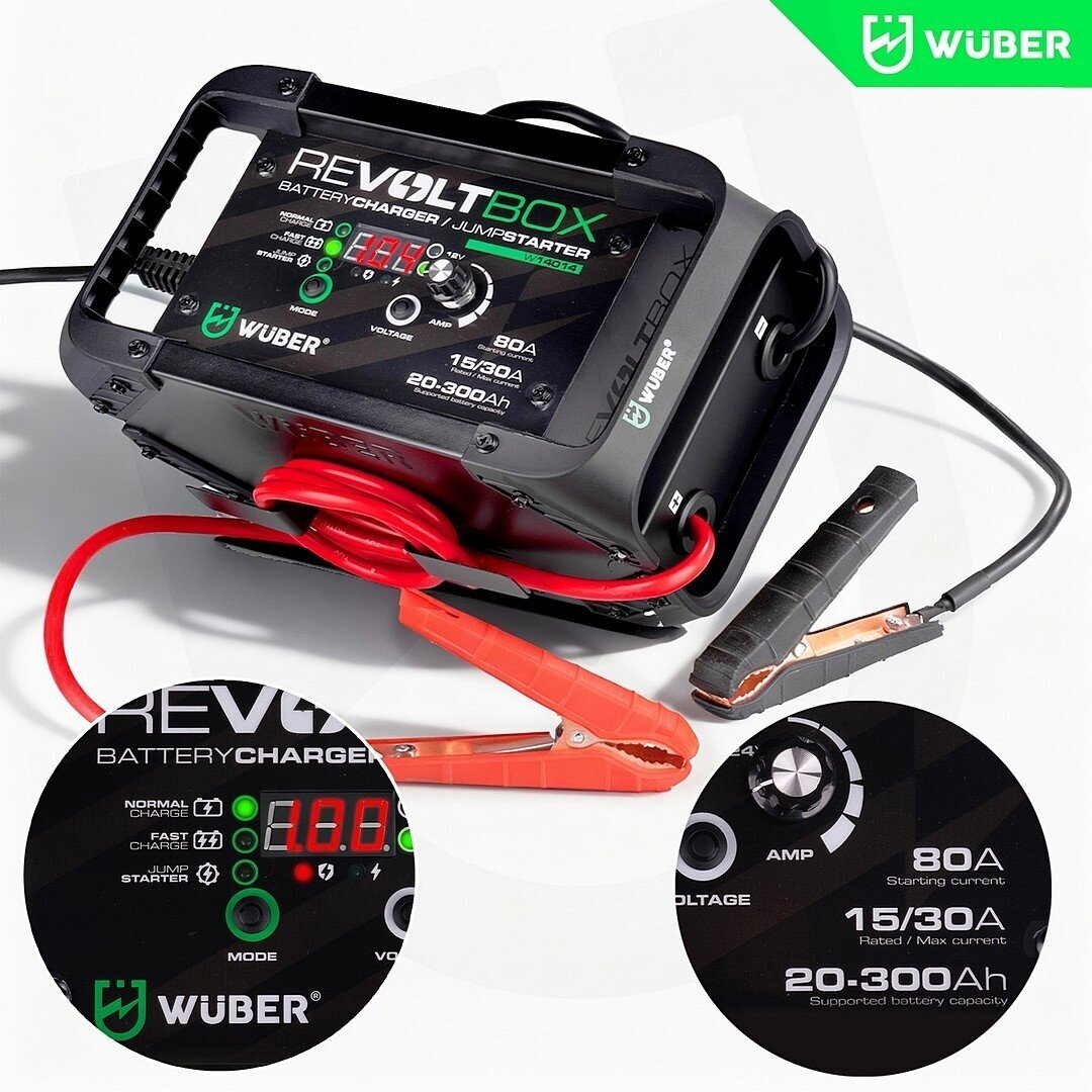 Automatinis akumuliatoriaus įkroviklis su paleidimo funkcija Wuber W14014, 80A 5