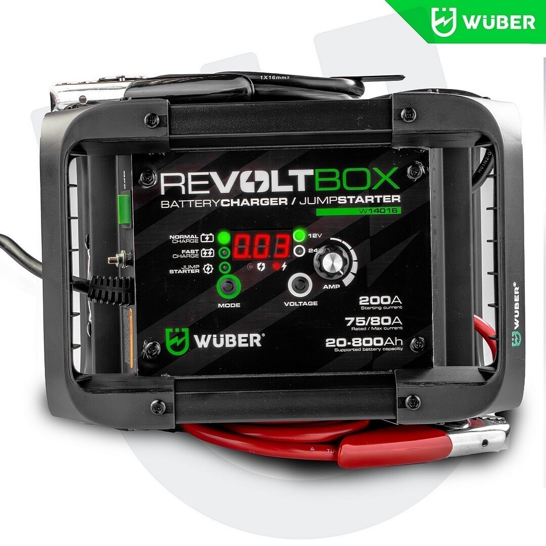Automatinis akumuliatoriaus įkroviklis su paleidimo funkcija Wuber W14016, 200A 13