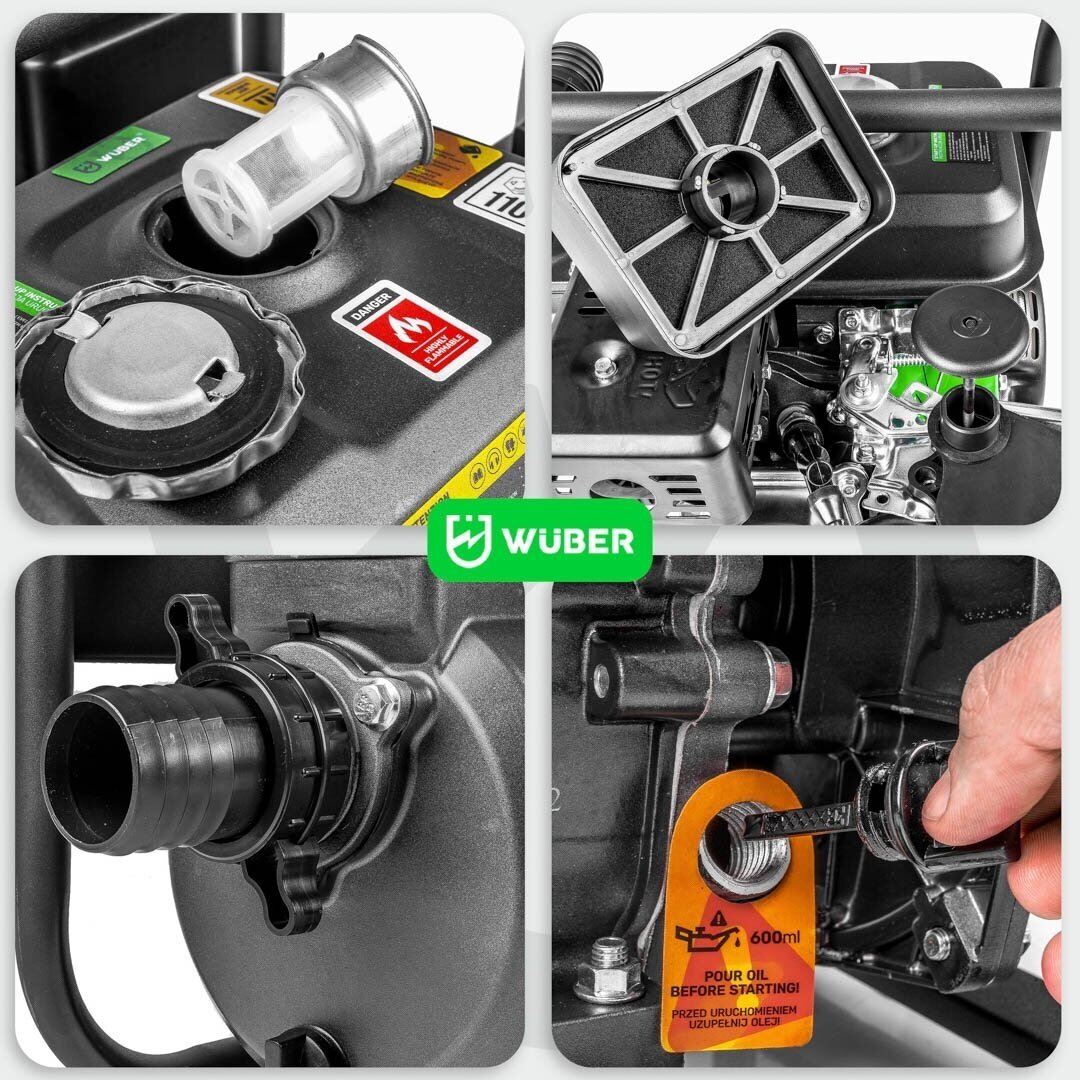 Benzininis vandens siurblys Wuber, 7 AG 4 Benzininis vandens siurblys Wuber, 7 AG 4