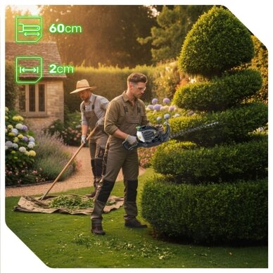 Benzininės gyvatvorių žirklės Wuber 750W 9