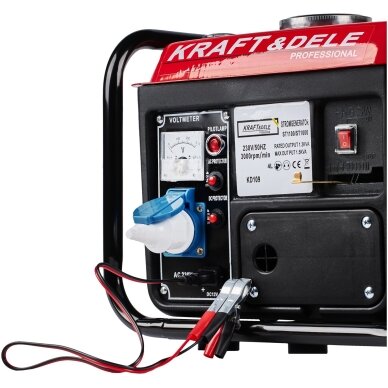 Benzininis dvitaktis elektros generatorius Kraft & Dele KD109, 1200W 12V/230V 12 Benzininis dvitaktis elektros generatorius Kraft & Dele KD109, 1200W 12V/230V 12