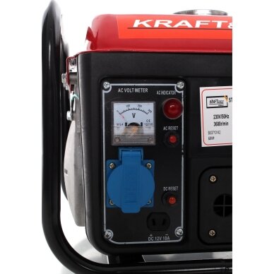 Benzininis dvitaktis elektros generatorius Kraft & Dele KD109, 1200W 12V/230V 5