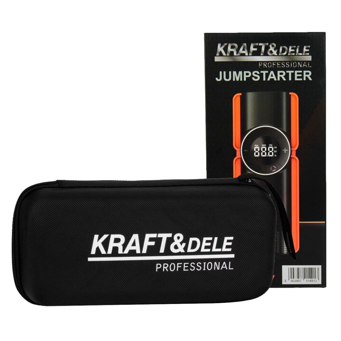 Daugiafunkcinis įkroviklis-paleidėjas su kompresoriumi ir LED žibintu Kraft & Dele KD5492, 1200A, 12 V, 10000 mAh 30