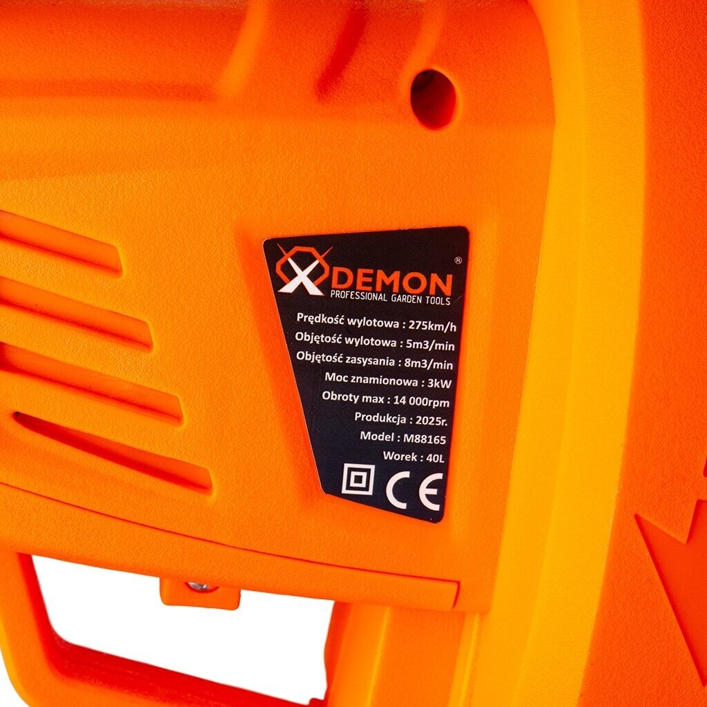 Elektrinis lapų pūstuvas/siurblys Demon M88165, 3000 W 8