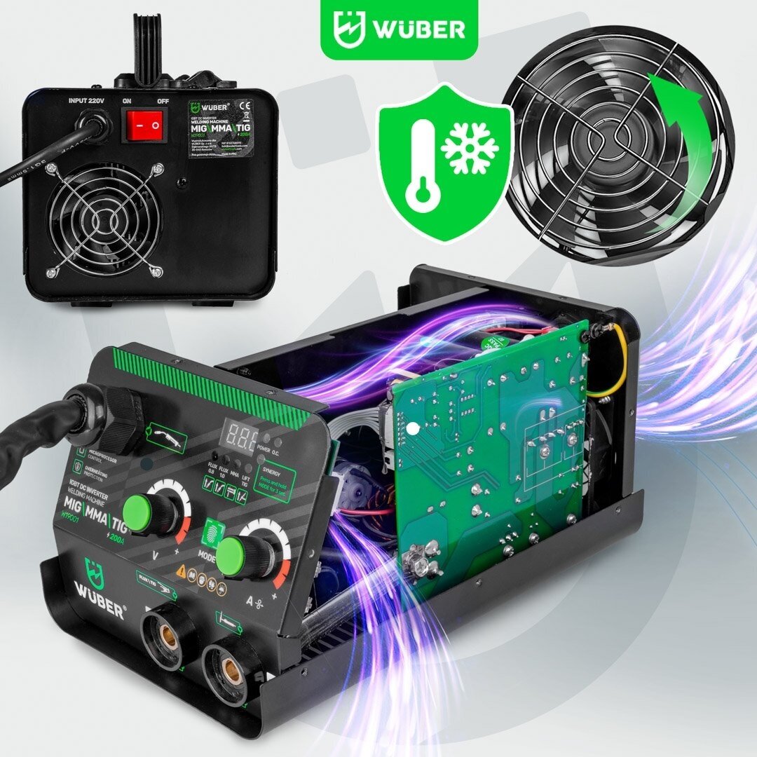 Inverterinis suvirinimo pusautomatis Wuber MIG FLUX MMA TIG 1 Inverterinis suvirinimo pusautomatis Wuber MIG FLUX MMA TIG 1