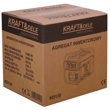 Inverterinis elektros generatorius Kraft & Dele KD135, 2,5 kW 15 Inverterinis elektros generatorius Kraft & Dele KD135, 2,5 kW 15