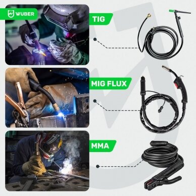 Inverterinis suvirinimo pusautomatis Wuber MIG FLUX MMA TIG 7 Inverterinis suvirinimo pusautomatis Wuber MIG FLUX MMA TIG 7