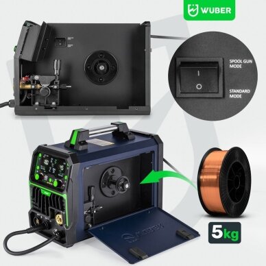 Inverterinis suvirinimo pusautomatis Wuber W19005 MIG FLUX MMA TIG 6