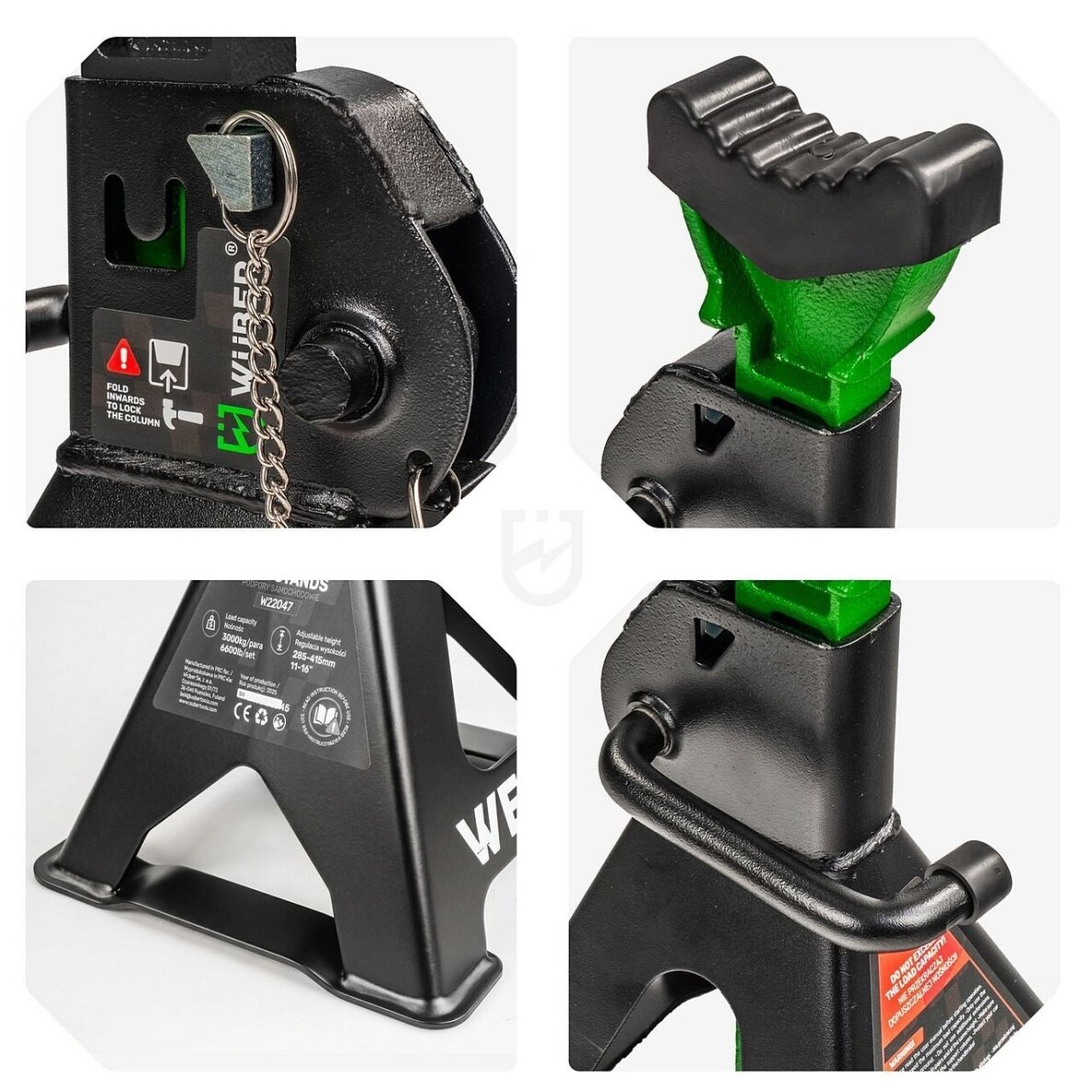Pastatomas domkratas Wuber W22047, 3t, 285-415mm, 2 vnt. 3 Pastatomas domkratas Wuber W22047, 3t, 285-415mm, 2 vnt. 3