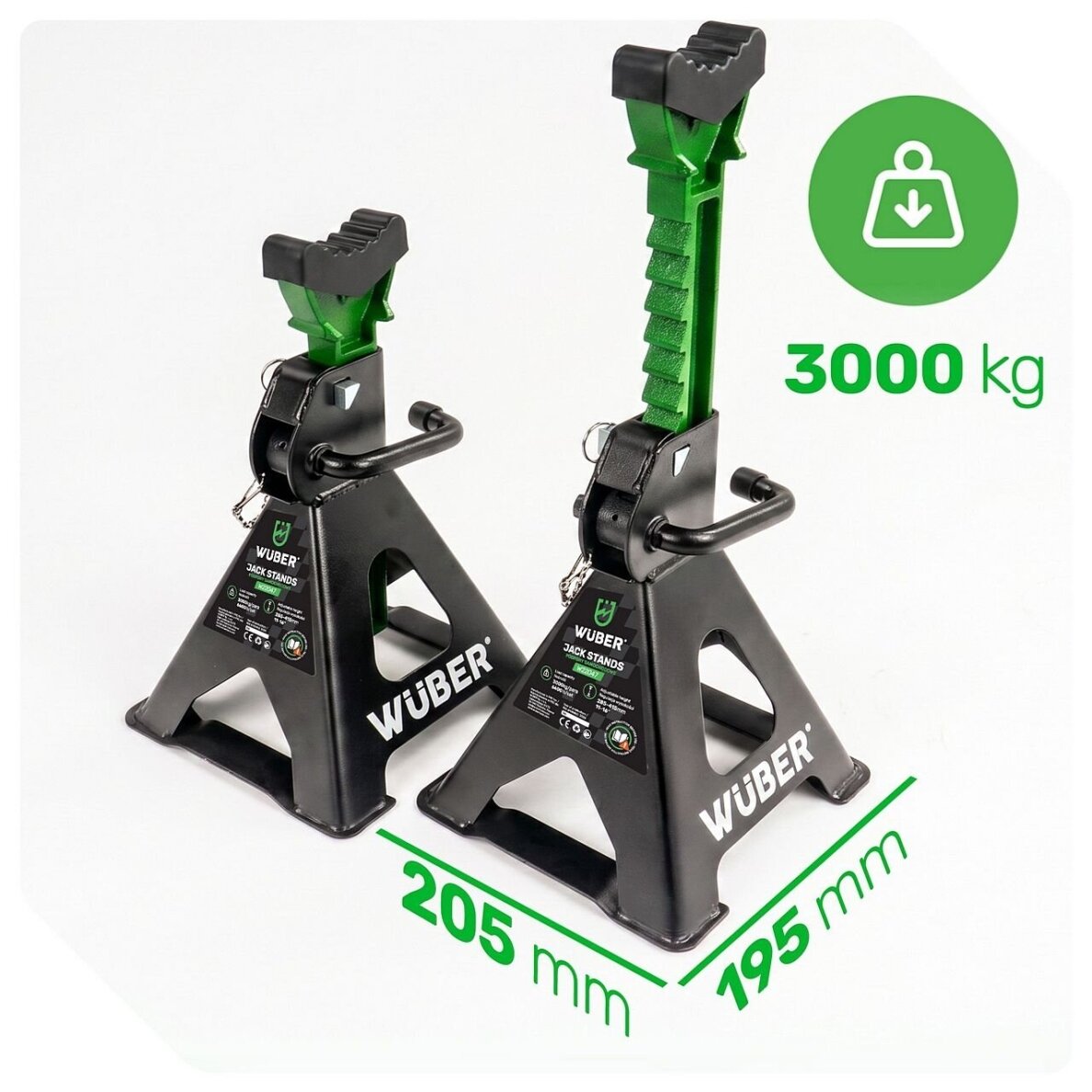 Pastatomas domkratas Wuber W22047, 3t, 285-415mm, 2 vnt. 7