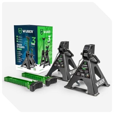 Pastatomas domkratas Wuber W22047, 3t, 285-415mm, 2 vnt. Pastatomas domkratas Wuber W22047, 3t, 285-415mm, 2 vnt.