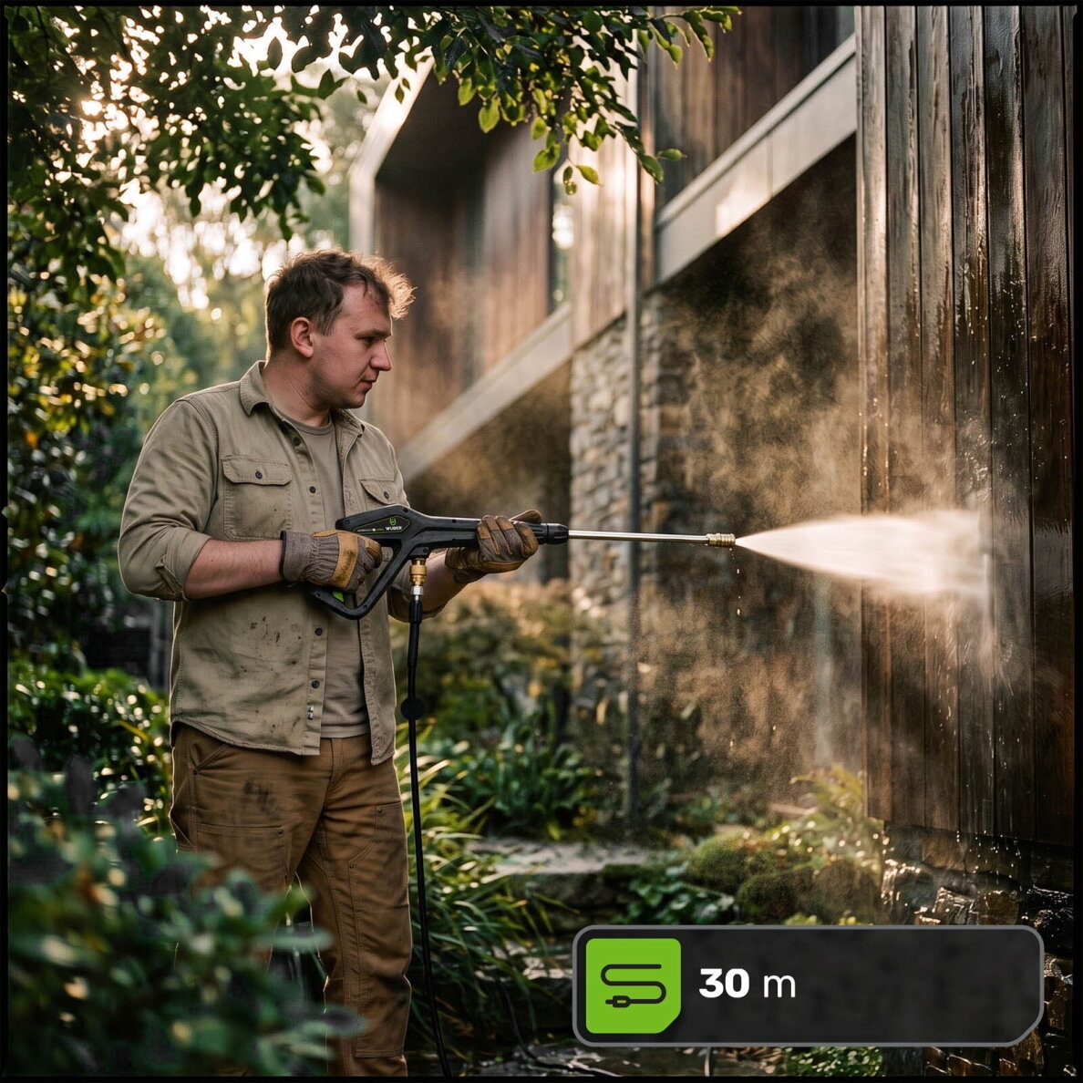 Prie sienos tvirtinama aukšto slėgio plovyklė Wuber W61001, 2200 W 5