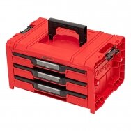 QBRICK PRO įrankių dėžė su 3 stalčiais 2.0 EXPERT RED