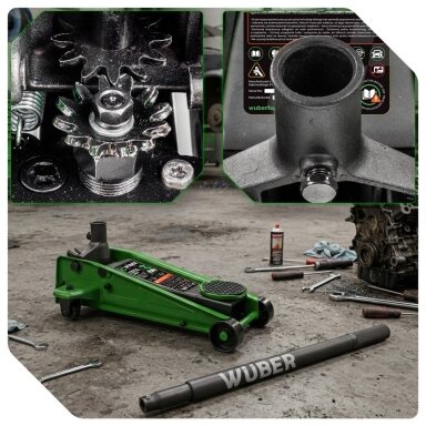 Žemo profilio 3 t hidraulinis domkratas Wuber W22048, 140-460mm Žemo profilio 3 t hidraulinis domkratas Wuber W22048, 140-460mm