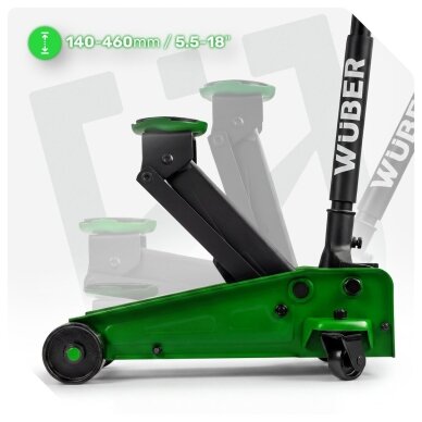 Žemo profilio 3 t hidraulinis domkratas Wuber W22048, 140-460mm 13 Žemo profilio 3 t hidraulinis domkratas Wuber W22048, 140-460mm 13